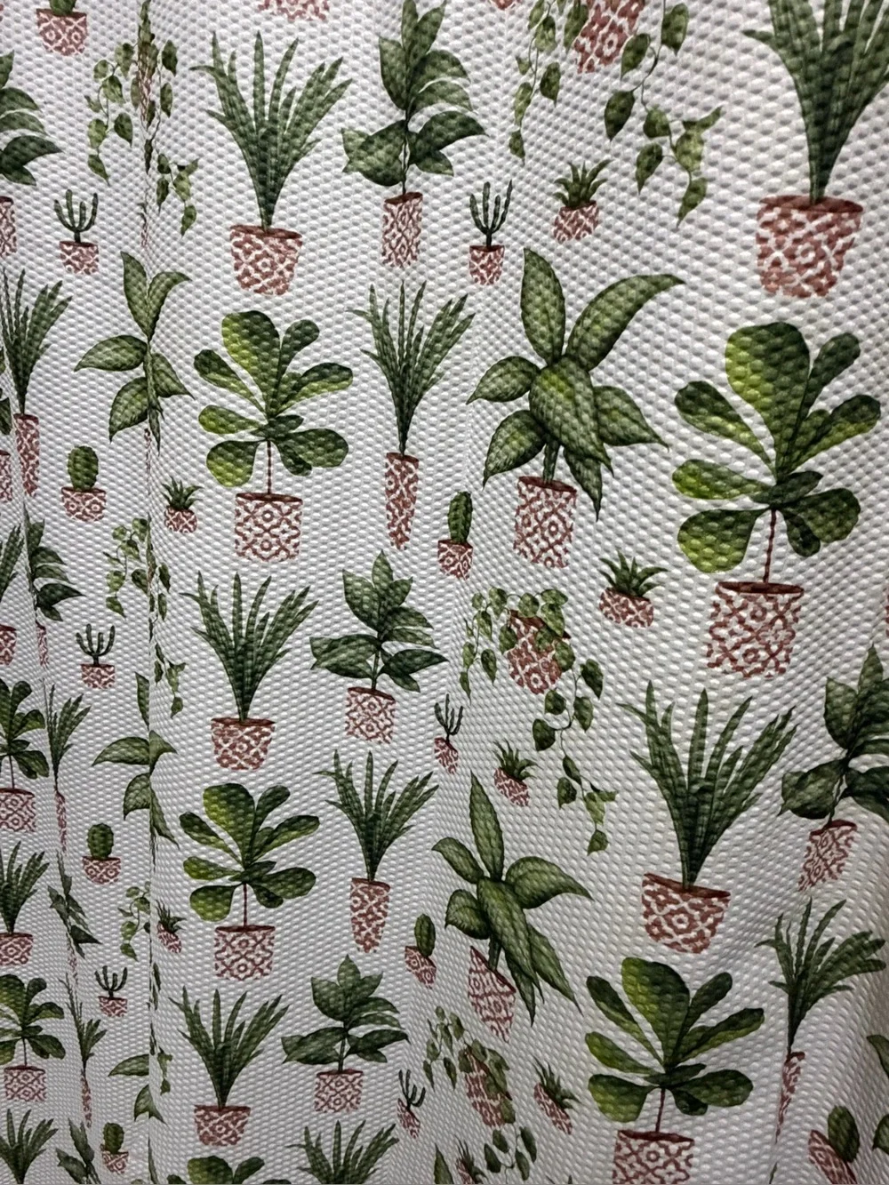 Green Botanical Shower Curtain & Matching Botanical rug! Like new